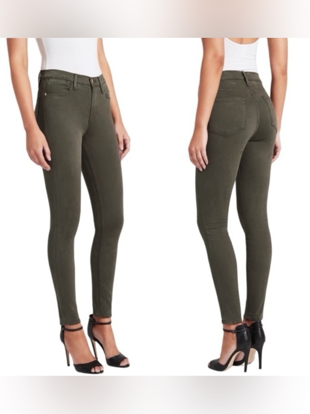 FRAME Le Skinny De Jeanne Forest Green Jeans 28
